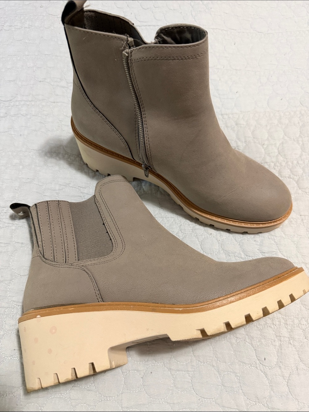 Maurices Gray Chelsea Ankle Boots with Lug Sole